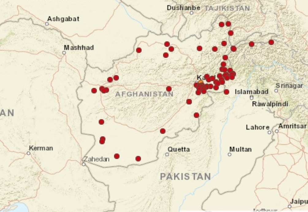 map of Afghanistan's unreached people groups